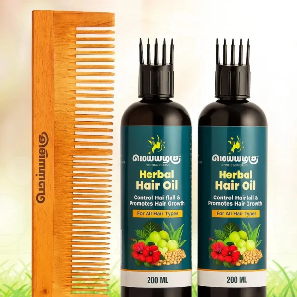 ✨ Ultimate Hair Care Combo – 2 Herbal Hair Oils + Free Neem Comb! 🌿